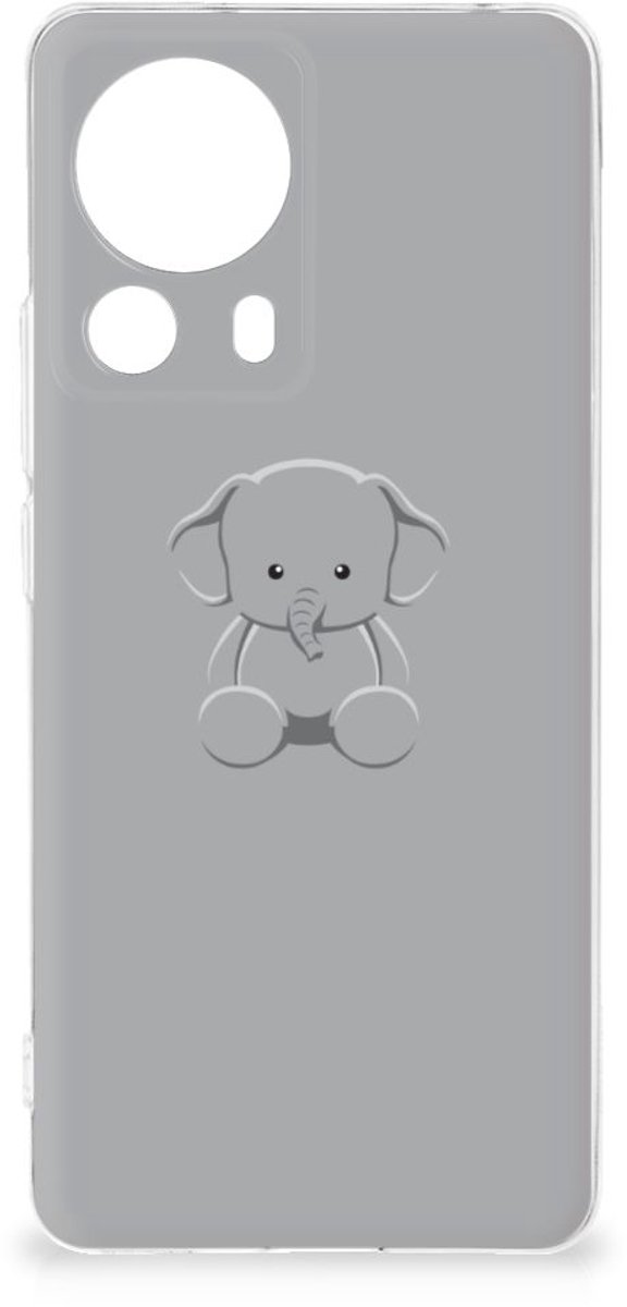 Xiaomi 13 Lite Telefoonhoesje met Naam Grijs Baby Olifant