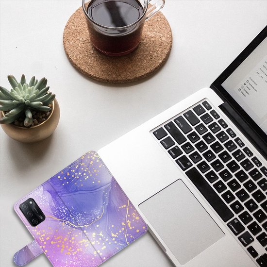Coque pour OPPO A16/A16s/A54s Aquarelle Violet
