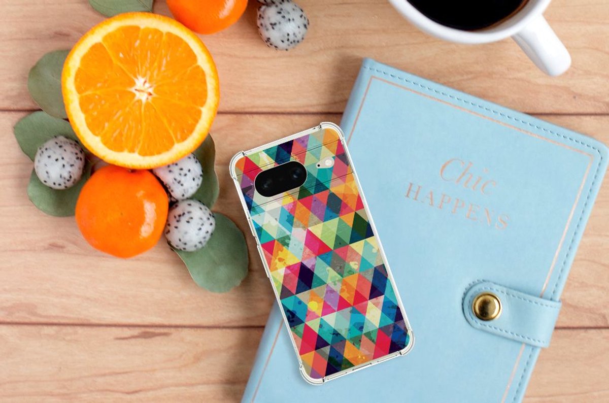 Google Pixel 8 Doorzichtige Silicone Hoesje Geruit