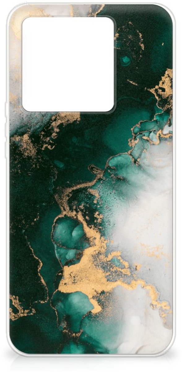 TPU Siliconen Hoesje voor Xiaomi 13T Marmer Groen
