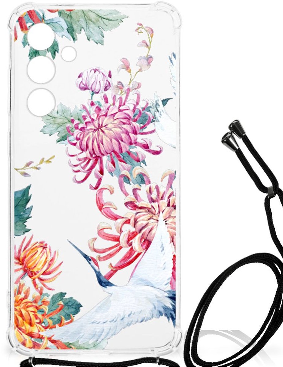 Samsung Galaxy A55 Case Anti-shock Bird Flowers