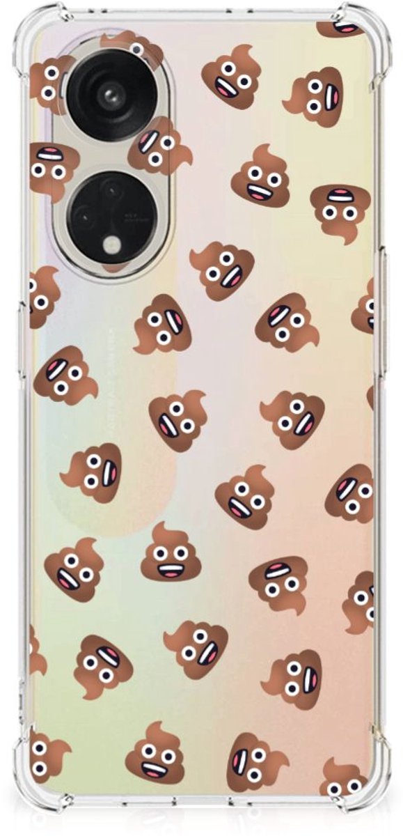 Doorzichtige Silicone Hoesje voor OPPO A98 Poep Emojis