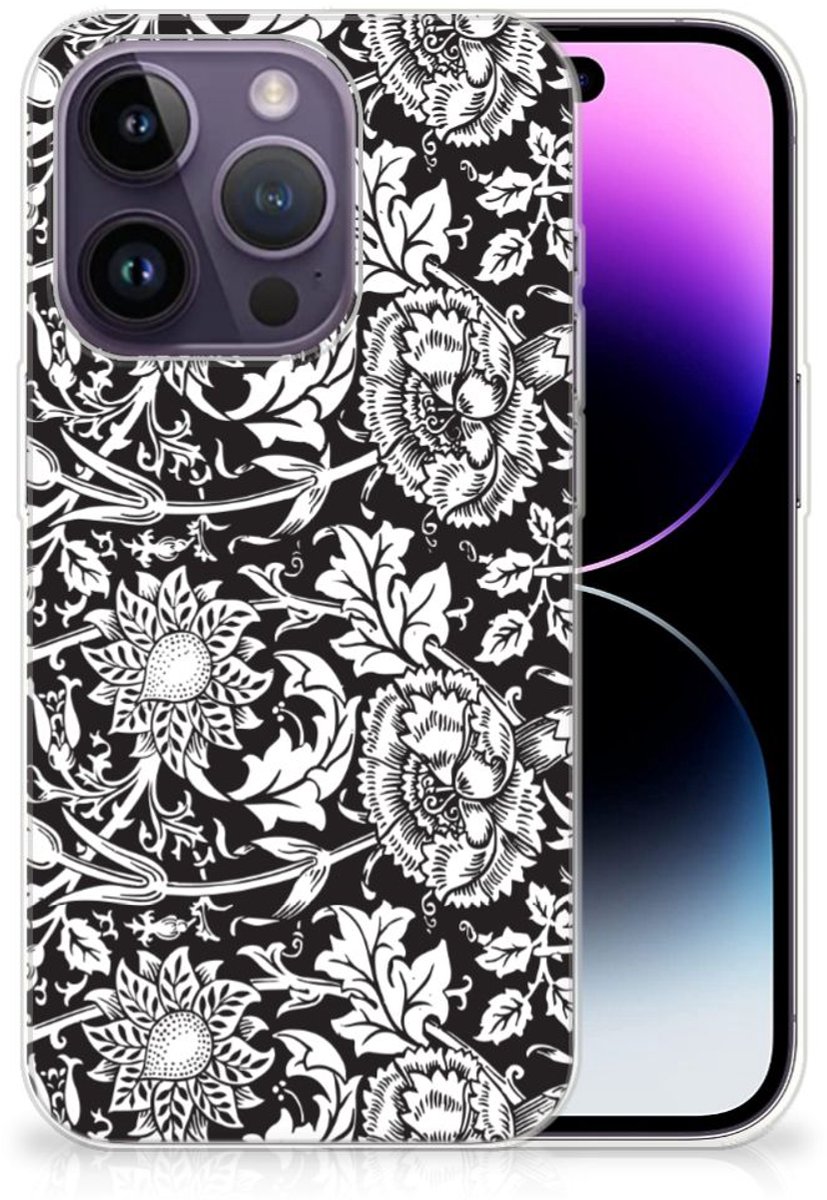 Apple iPhone 14 Pro TPU Case Black Flowers