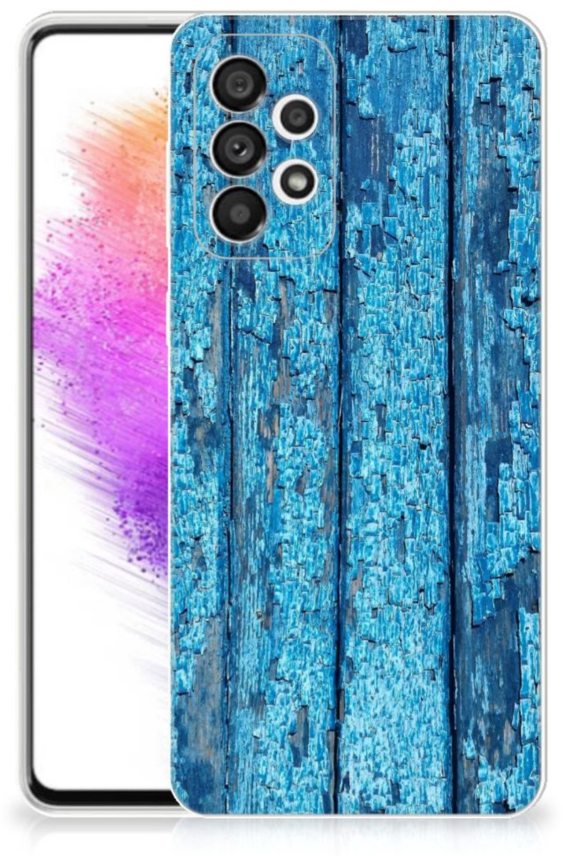 Samsung Galaxy A73 5G Bumper Hoesje Wood Blue
