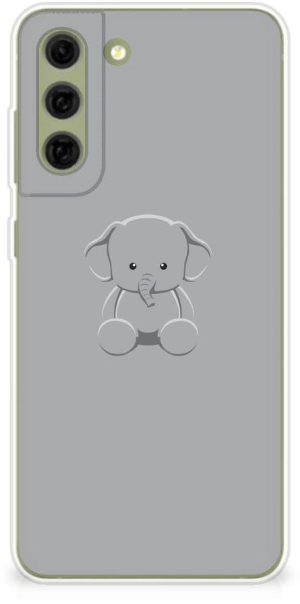 Samsung Galaxy S21FE Telefoonhoesje met Naam Grijs Baby Olifant
