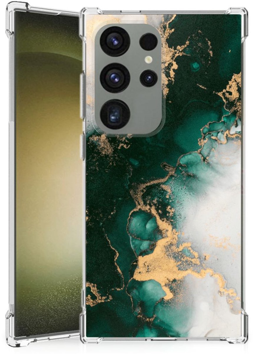 Anti-Shock Hoesje voor Samsung Galaxy S24 Ultra Marmer Groen