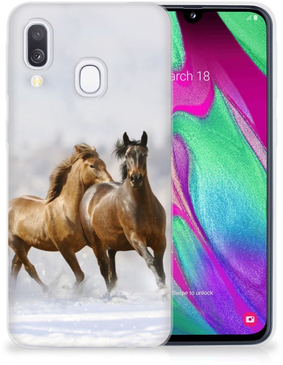Samsung Galaxy A40 TPU Hoesje Paarden
