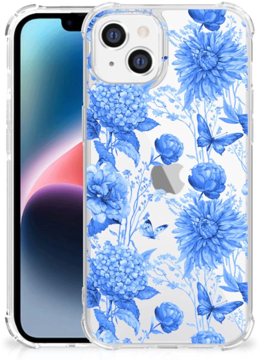 Case voor Apple iPhone 14 Plus Flowers Blue