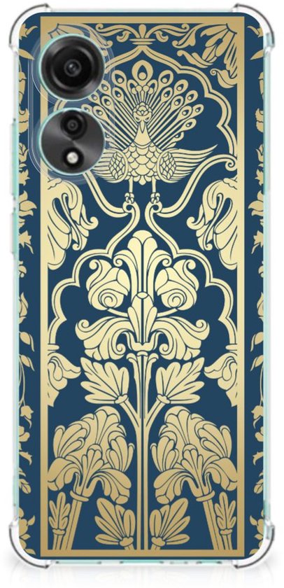 Coque Pare Bumper Adapté pour OPPO A78 4G Coque de Téléphone avec Bord Transparent Fleurs Beiges