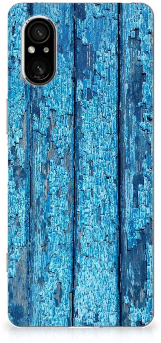 Sony Xperia 5 V Bumper Hoesje Wood Blue