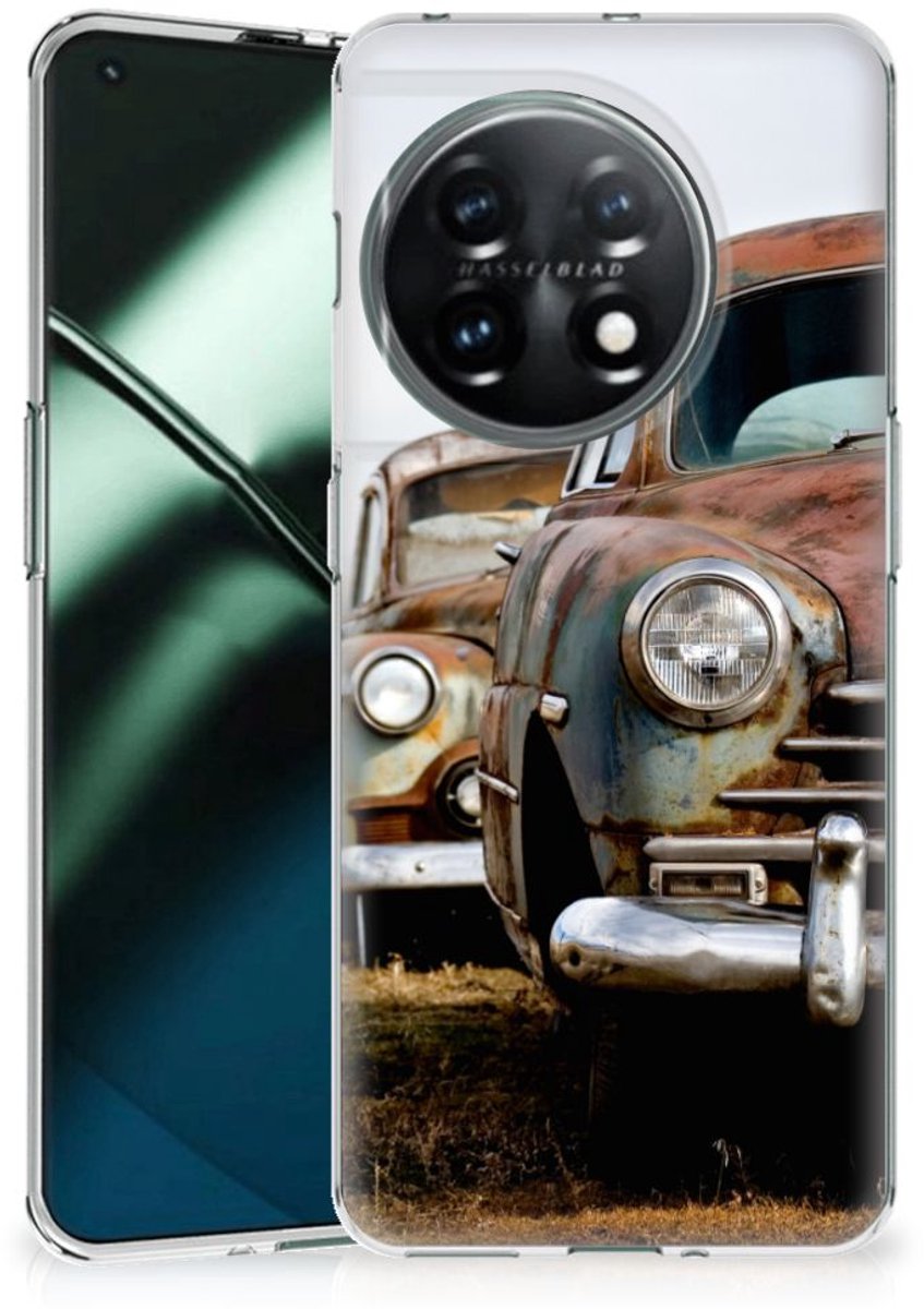 OnePlus 11 Siliconen Hoesje met foto Vintage Auto