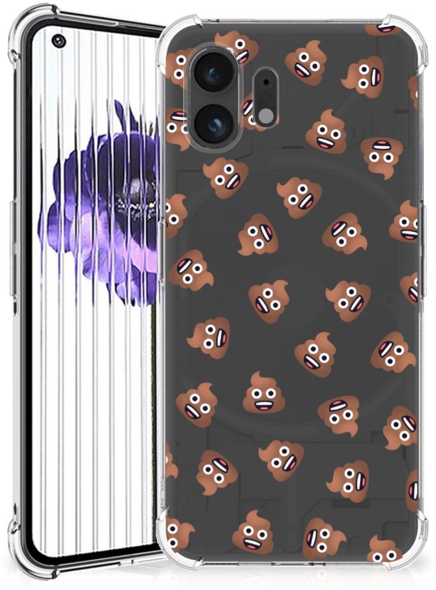 Doorzichtige Silicone Hoesje voor Nothing Phone (2) Poep Emojis