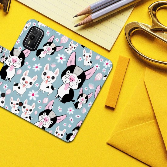 Tenphone Etui Coque pour Nokia XR21 Portefeuille Chiens