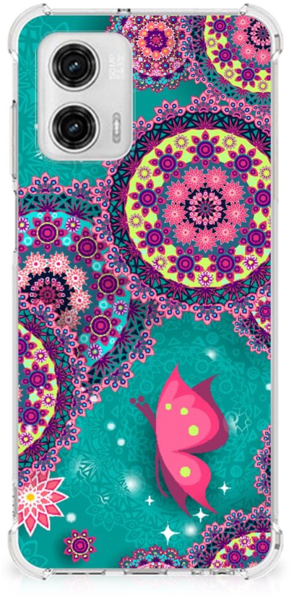 Back Cover voor Motorola Moto G73 Back Cover Cirkels en Vlinders
