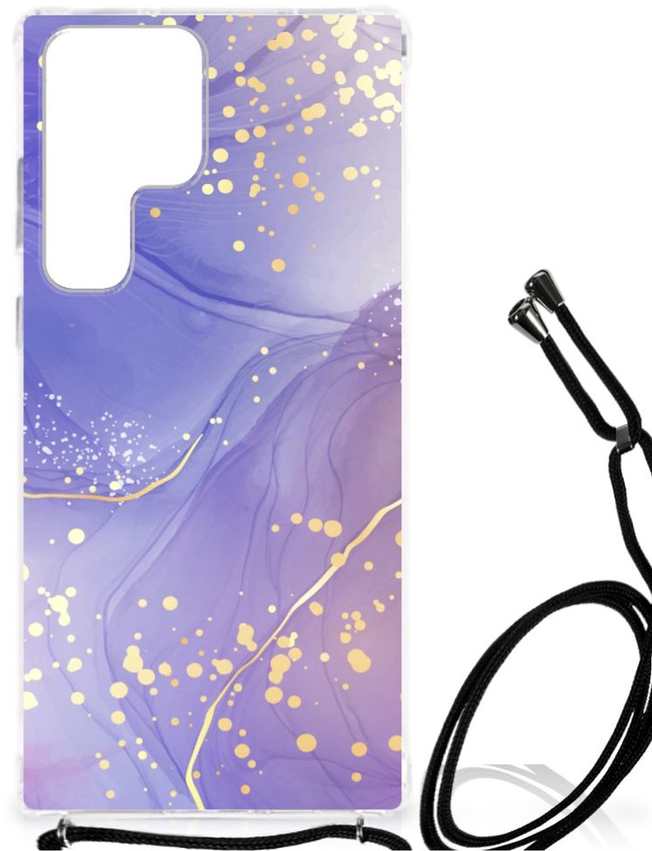 Back Cover voor Samsung Galaxy S23 Ultra Watercolor Paars