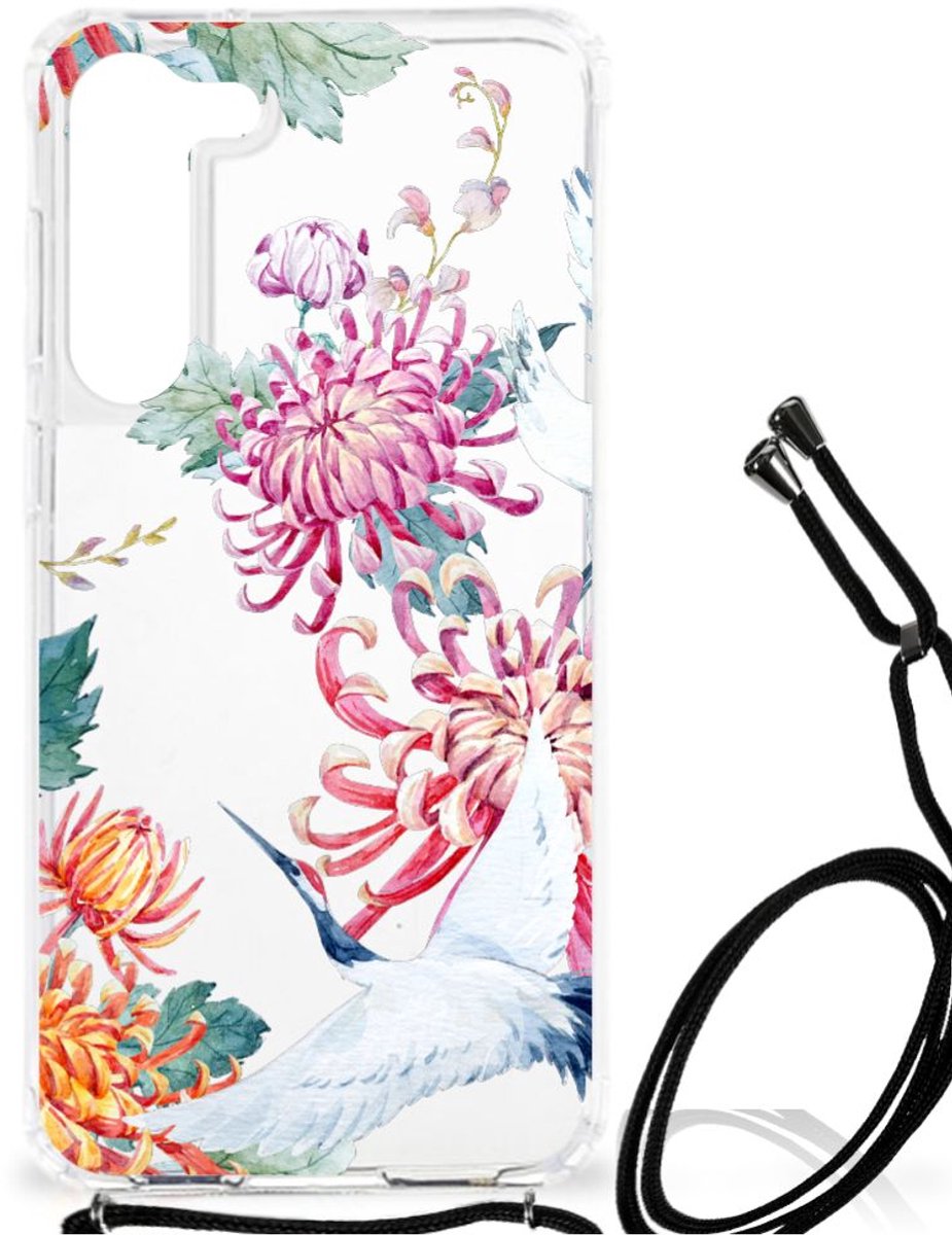 Samsung Galaxy S23 Plus Case Anti-shock Bird Flowers