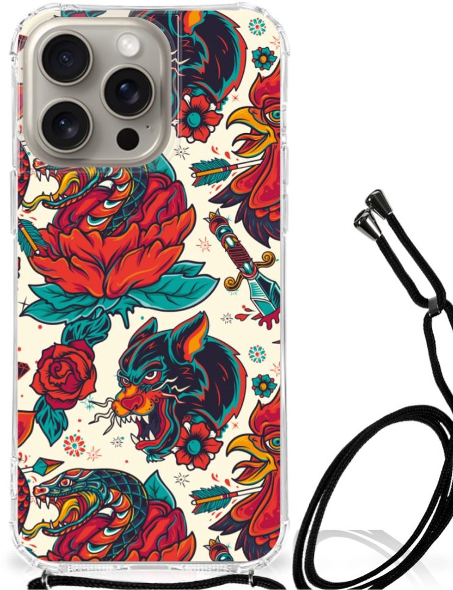 Anti-shock Hoesje met foto voor iPhone 15 Pro Max Old Skool