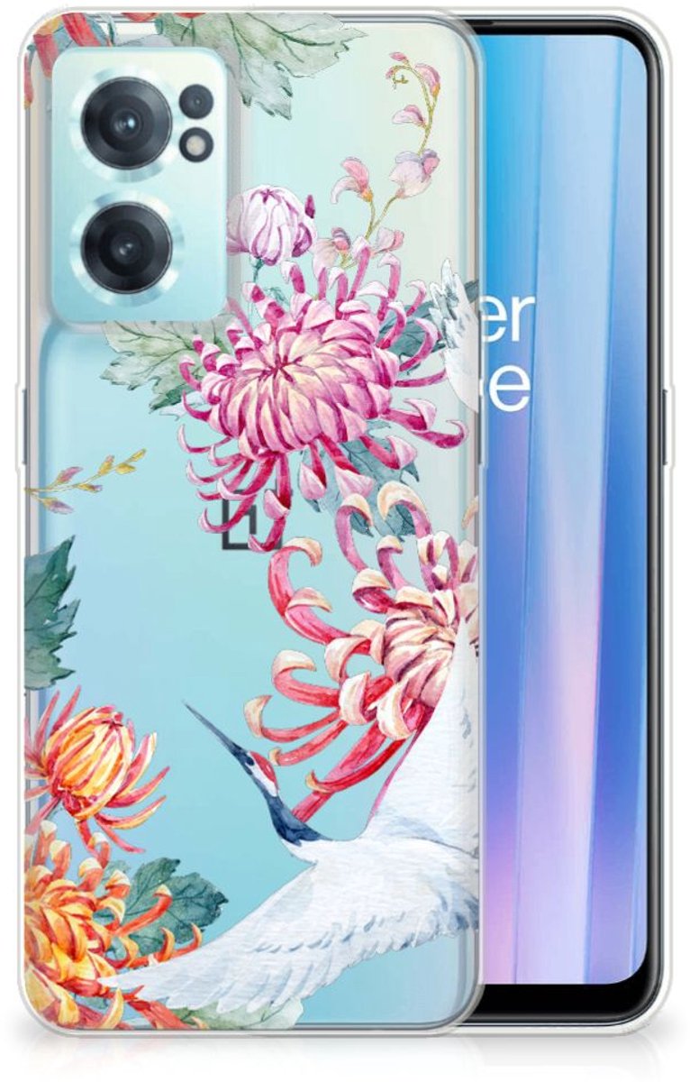 OnePlus Nord CE 2 5G TPU Hoesje Bird Flowers