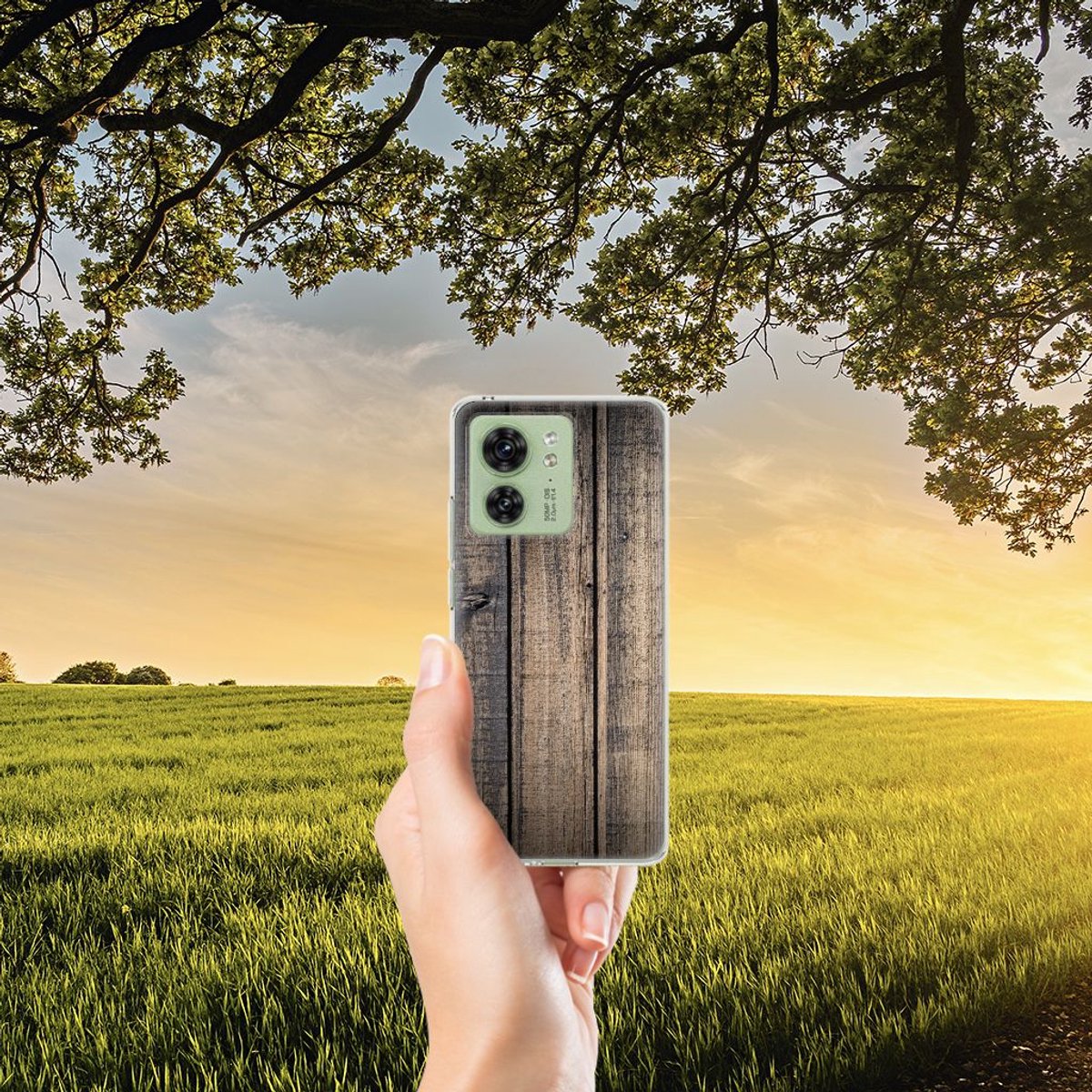 Motorola Edge 40 Bumper Hoesje Steigerhout
