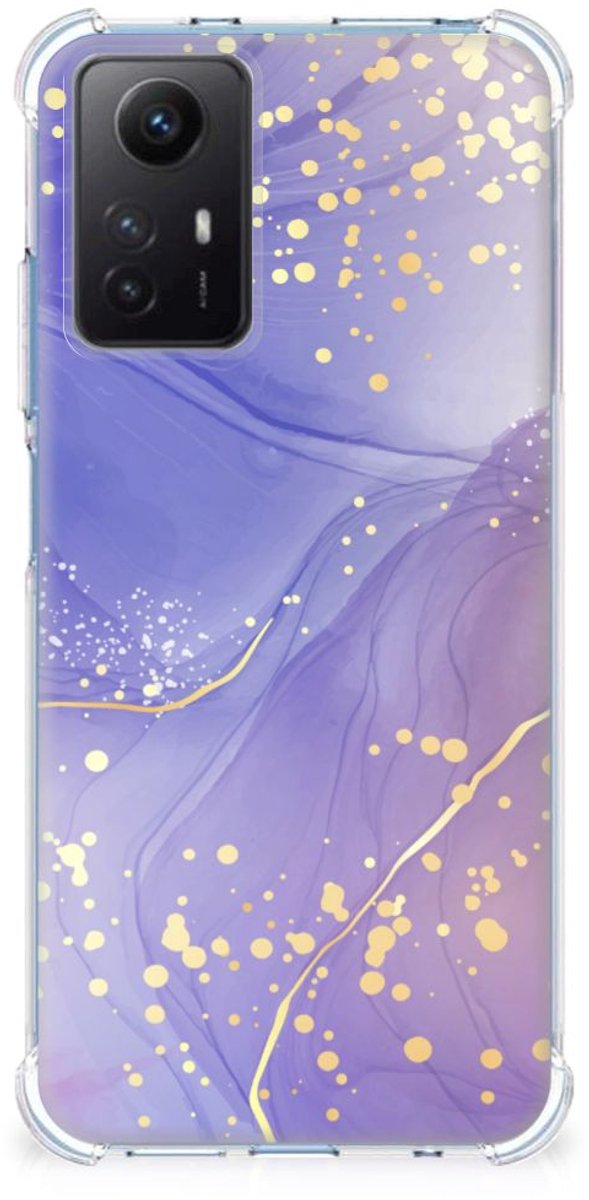 TPU Case Anti-Shock voor Back Cover voor Xiaomi Redmi Note 12s Watercolor Paars