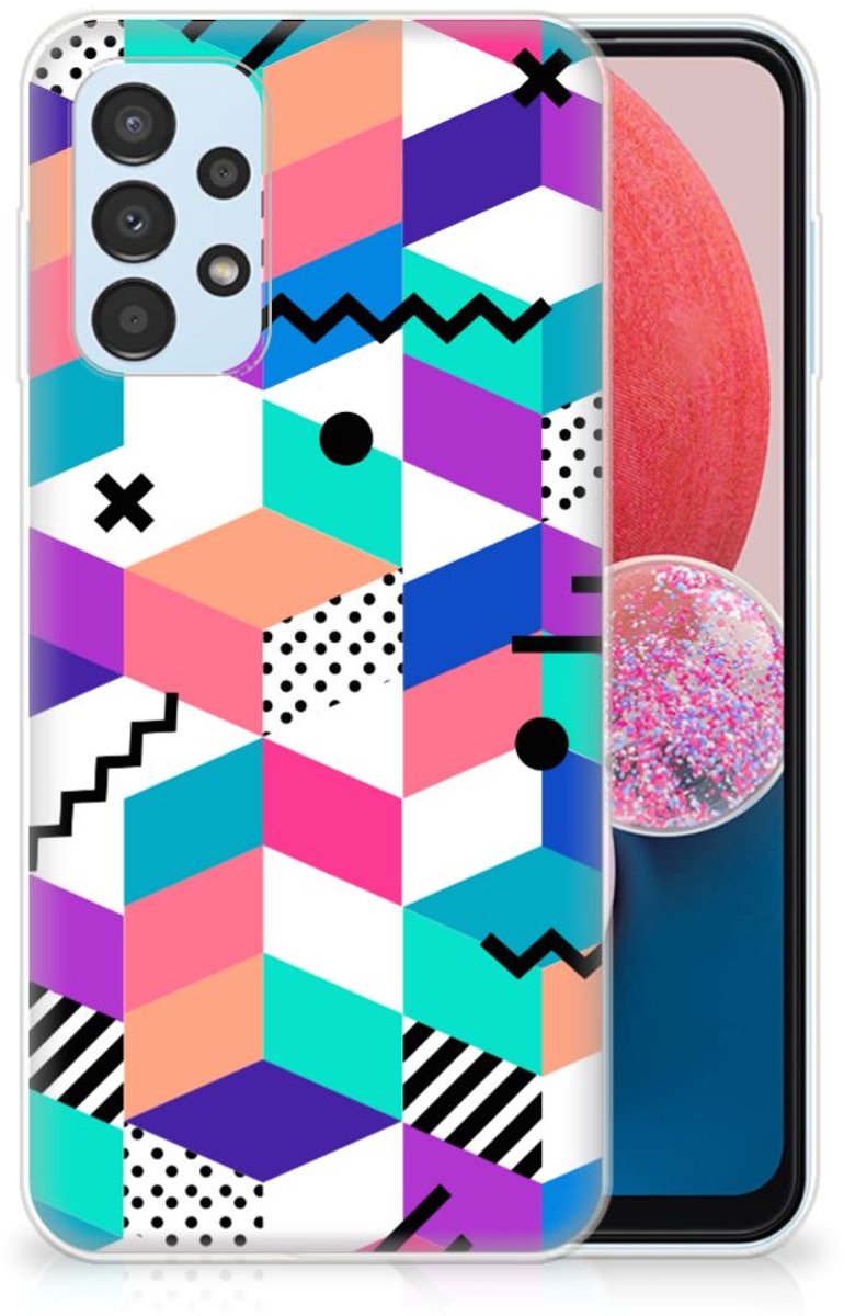 Samsung Galaxy A13 4G TPU Hoesje Blokken Kleurrijk