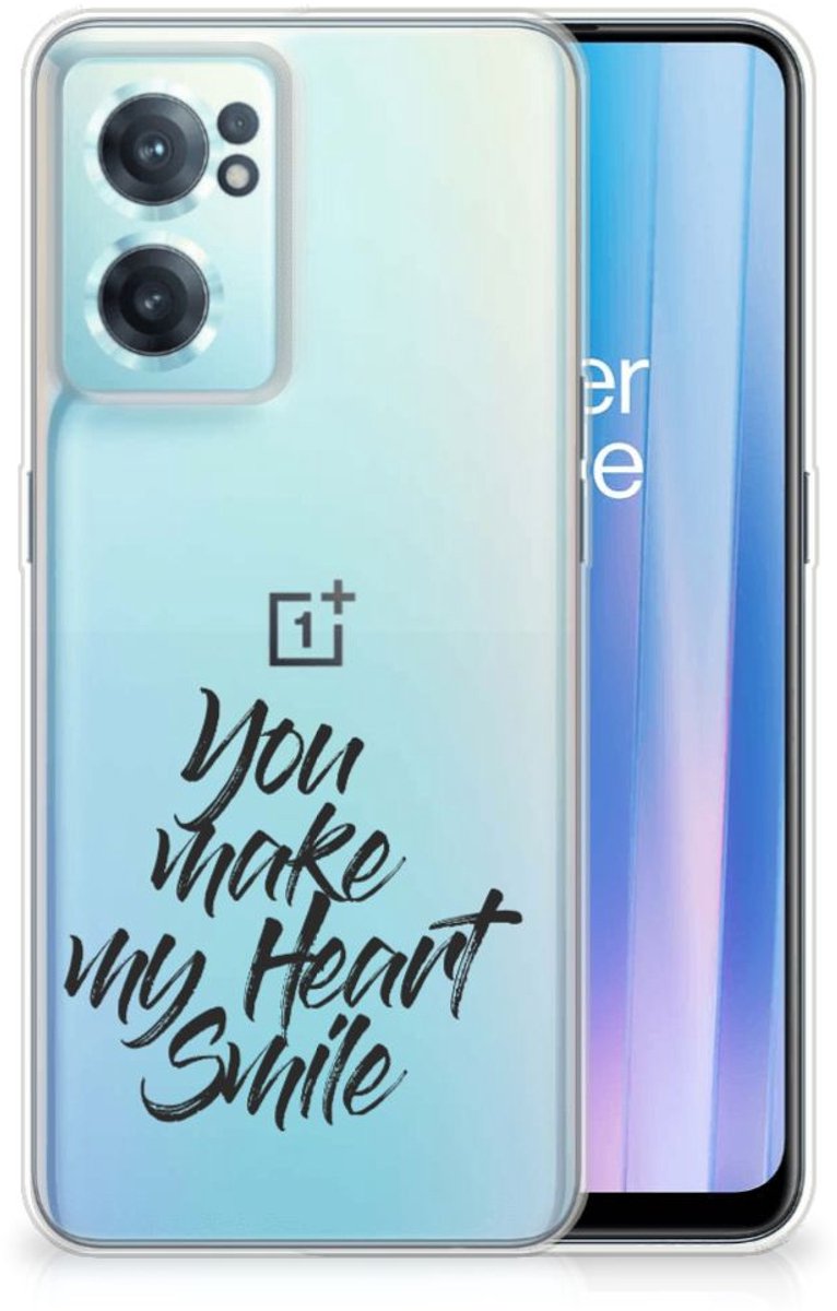 OnePlus Nord CE 2 5G Siliconen hoesje met naam Heart Smile