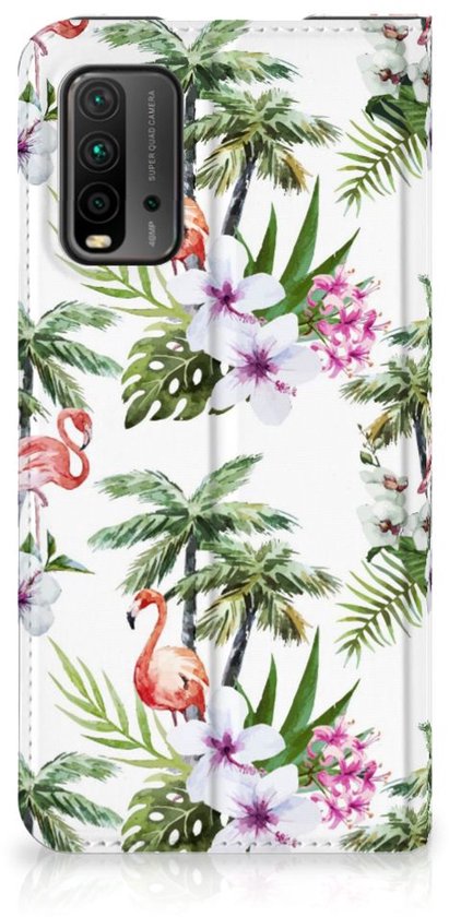 Étui avec naam Xiaomi Poco M3 | Coque pour téléphone Redmi 9T Palmiers Flamingo