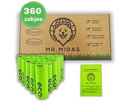 Hondenpoepzakjes 360 stuks - 100% Biologisch afbreekbaar - extra stevig - Poepzakjes Hond