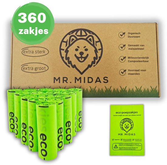 Hondenpoepzakjes 360 stuks - 100% Biologisch afbreekbaar - extra stevig - Poepzakjes Hond