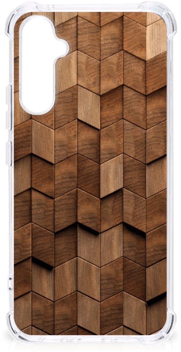 Stevig Telefoonhoesje voor Samsung Galaxy A34 Wooden Cubes
