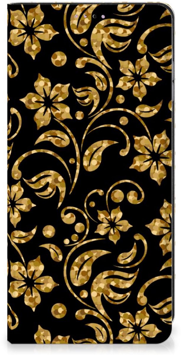 Samsung Galaxy A25 Smart Cover Gouden Bloemen
