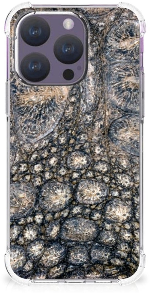 iPhone 15 Pro Case Anti-shock Krokodillenprint