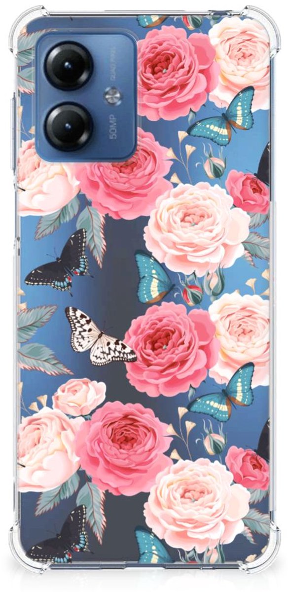 Motorola Moto G14 Case Butterfly Roses