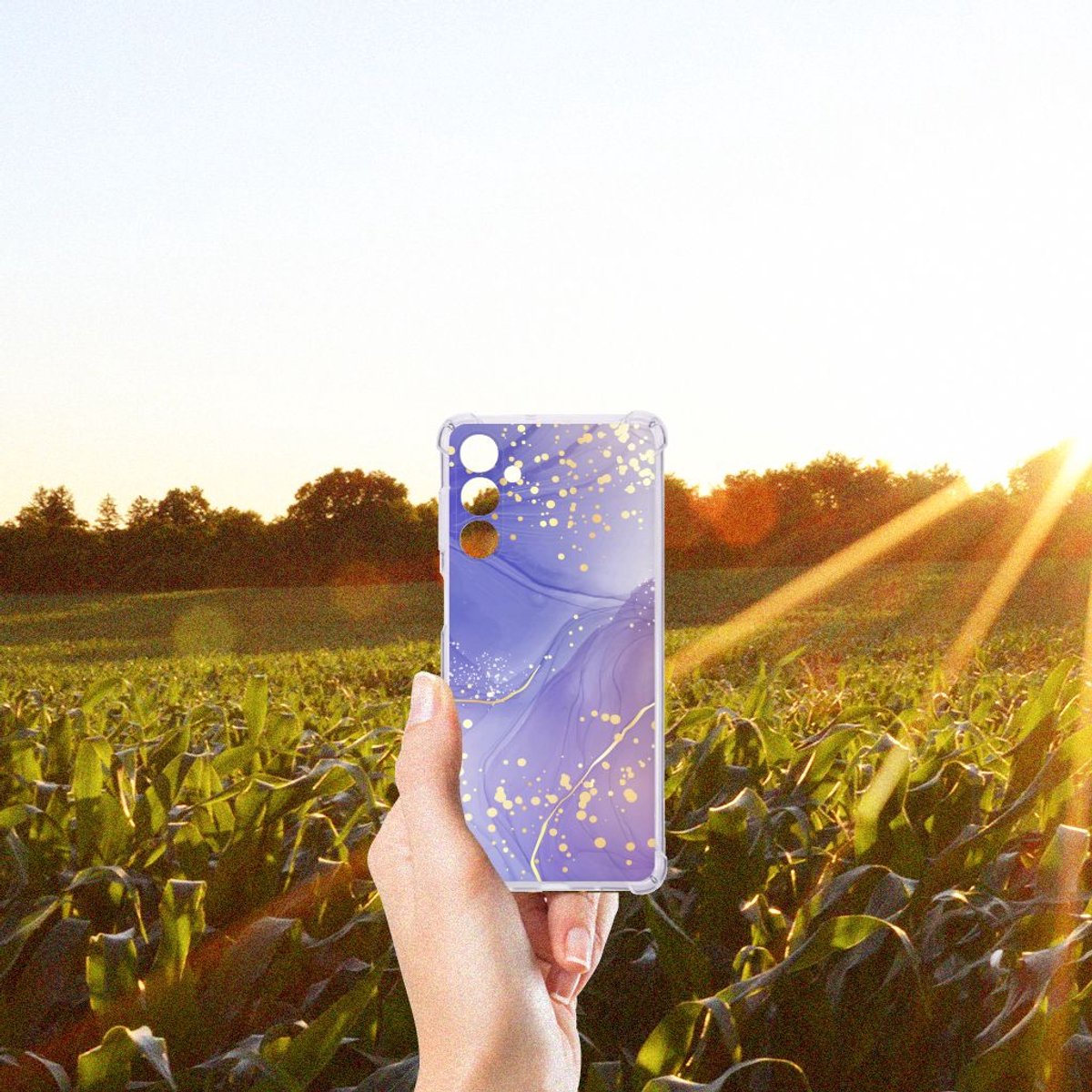 Back Cover voor Samsung Galaxy M54 Watercolor Paars