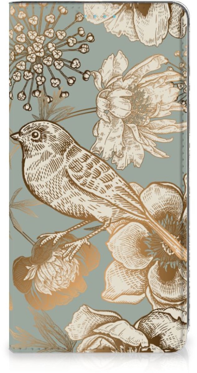 Smart Cover voor Samsung Galaxy A53 Vintage Bird Flowers