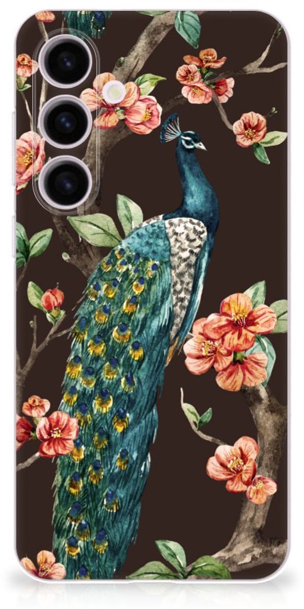 Samsung Galaxy S24 Plus TPU Hoesje Pauw met Bloemen