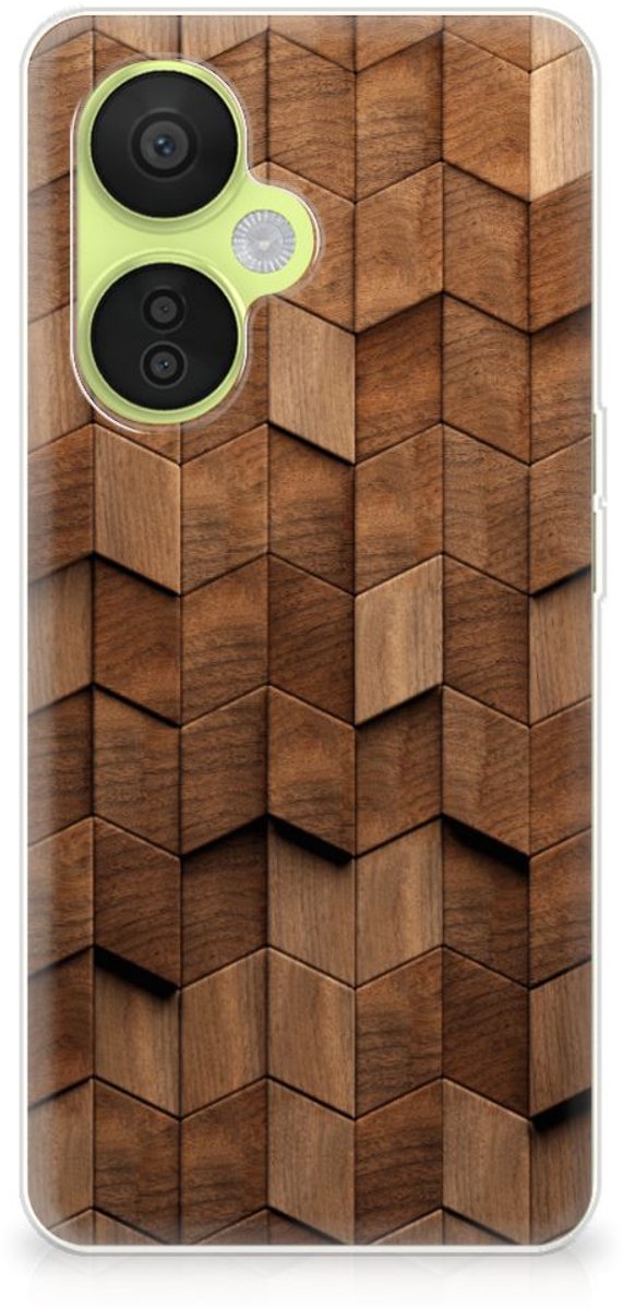 Bumper Hoesje voor OnePlus Nord CE 3 Lite Wooden Cubes