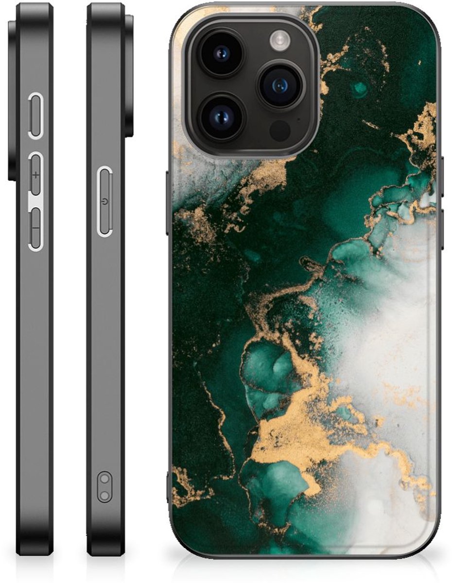Marmeren Print Telefoonhoesje voor iPhone 15 Pro Max Marmer Groen