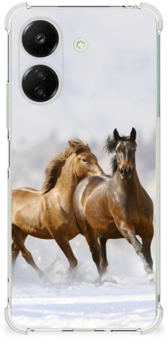 TPU Case Anti-Shock voor Xiaomi Redmi 13C 4G Case Anti-shock Paarden