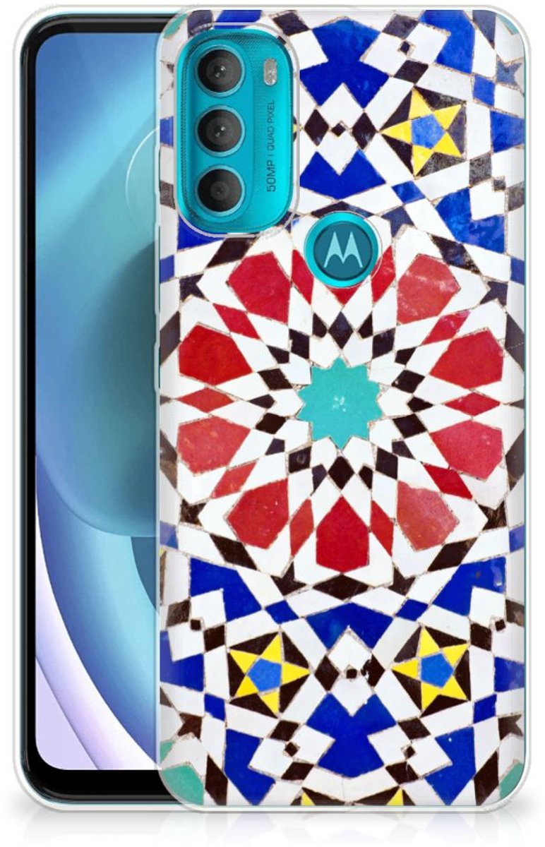 Motorola Moto G71 5G TPU Siliconen Hoesje Mozaïek