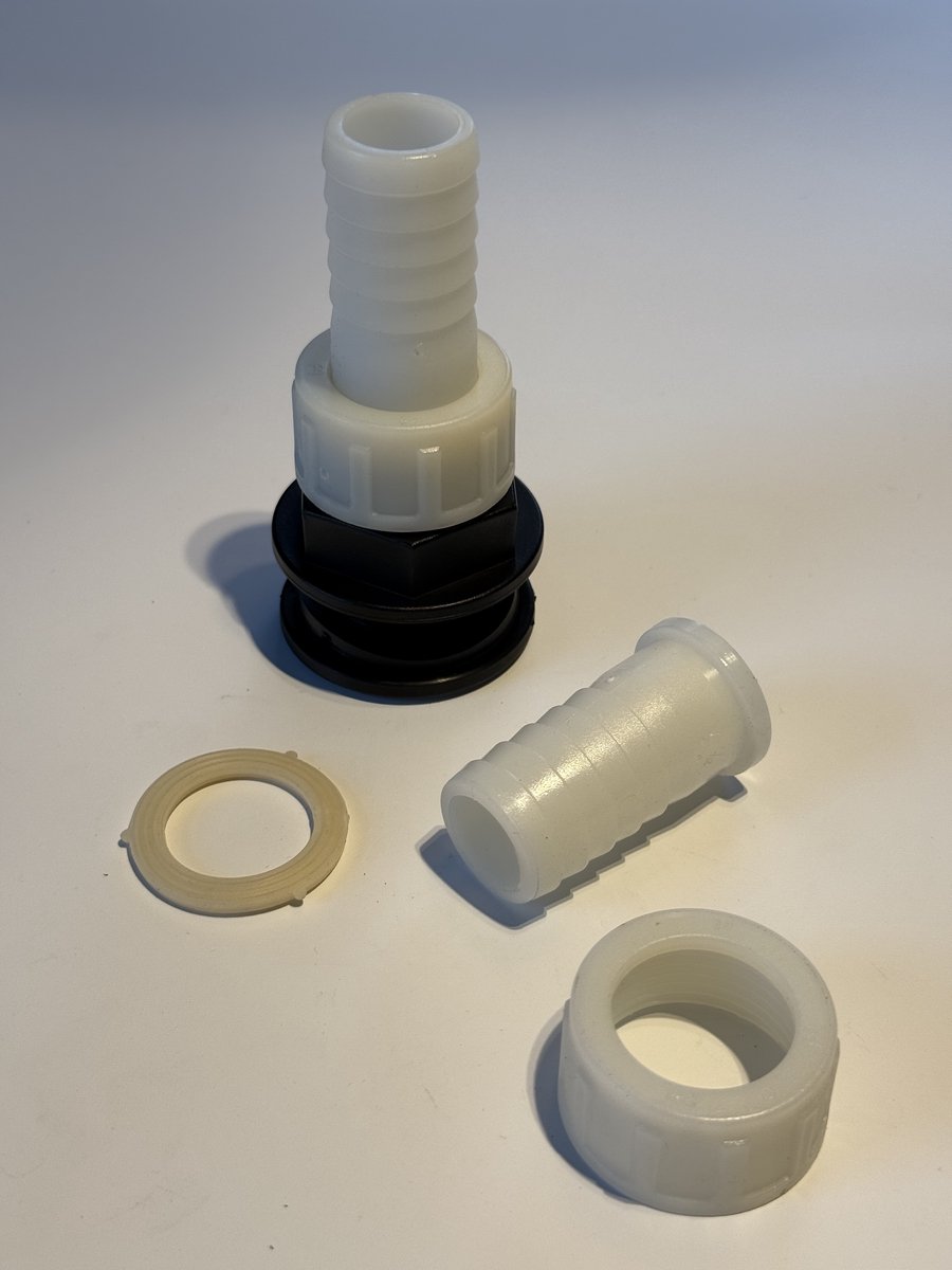Tankdoorvoeren hottub met slangtule 38 mm set van 2 stuks