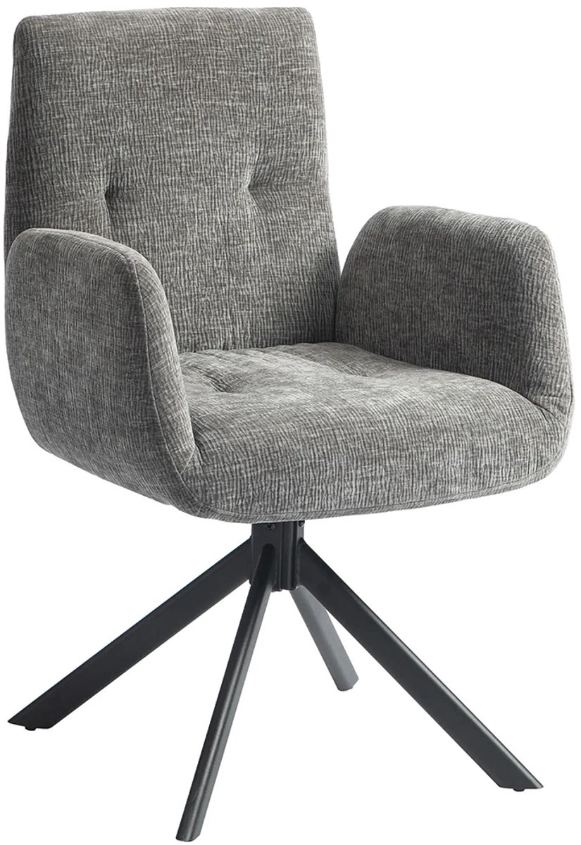 Sweiko Fauteuil - Draaibaar - Wol-linnen - Maximale belasting 120 kg - Donkergrijs