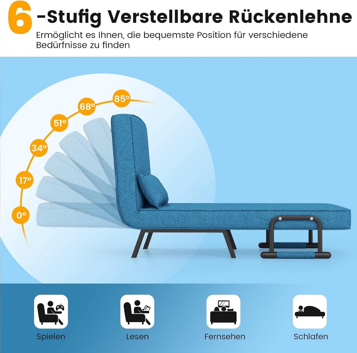 COSTWAY COSTWAY 4-in-1 Slaapstoel - afbeelding 4
