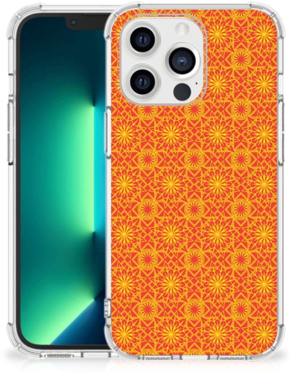 iPhone 13 Pro Max Doorzichtige Silicone Hoesje Batik Oranje