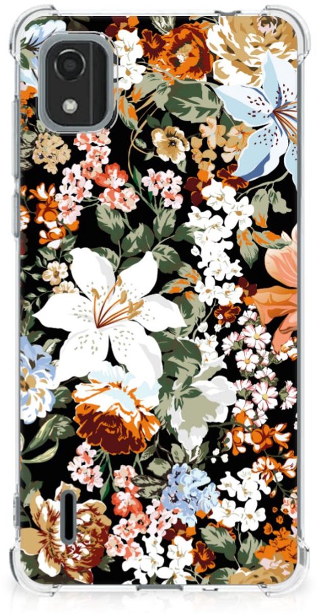 Case voor Nokia C2 2nd Edition Dark Flowers