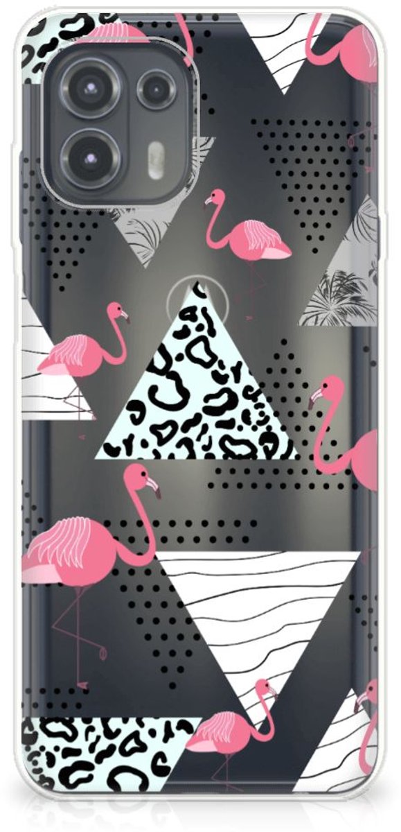 Motorola Edge 20 Lite TPU Hoesje Flamingo Triangle