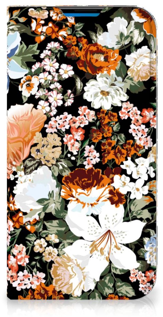 Smart Cover voor iPhone 14 Pro Max Dark Flowers