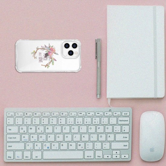 Coque arrière en TPU pour iPhone 14 Pro Nice avec bordure transparente Boho Text