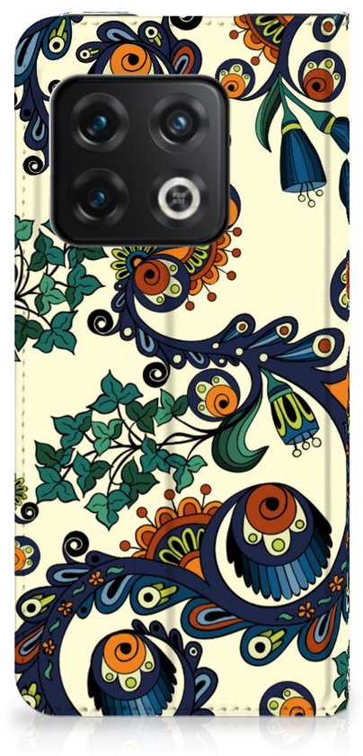 Coque OnePlus 10 Pro Bookcase Fleur Baroque