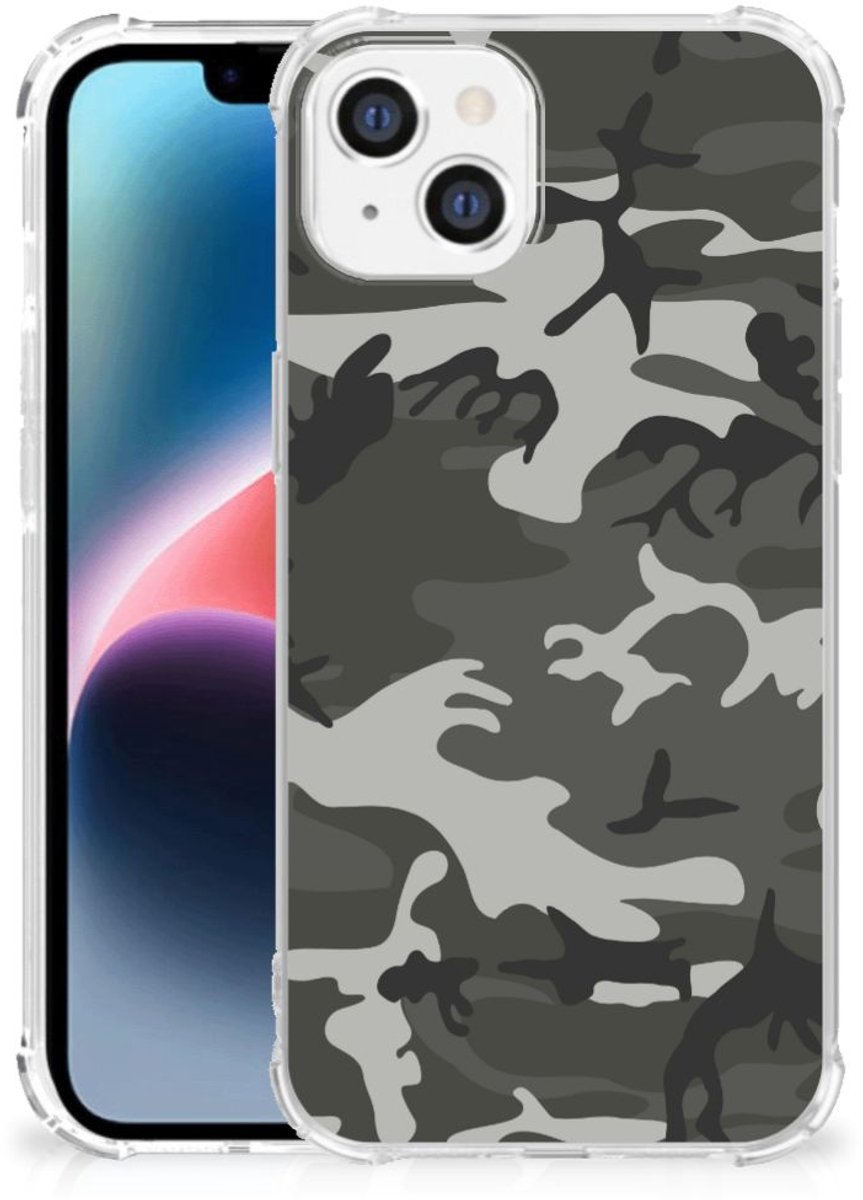 Apple iPhone 14 Plus Doorzichtige Silicone Hoesje Army Light